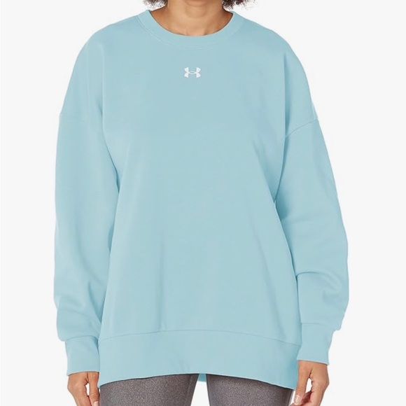 Under Armour Sweaters Under Armour Womens Rival Fleece Oversized Hoodie Nwt Sz M Light Blue
